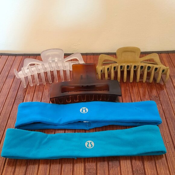 lululemon athletica Accessories - lululemon Headbands x 2 & 3 Large Hair Clips - Five Total